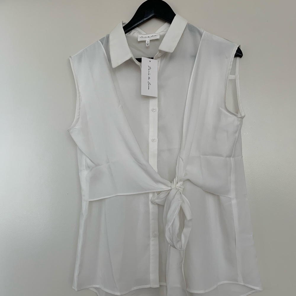 Semi Sheer Button Front Shirt - Picture 6 of 6